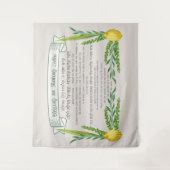 ルクコト賛美ヘブライ語でルラフ・スクカーを振る タペストリー (正面)