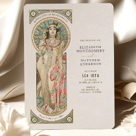 ルクサス結婚式招待状カードアールヌーボーバイミュシャ 招待状
