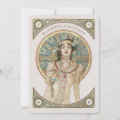 ルクサス結婚式招待状カードアールヌーボーバイミュシャ 招待状 (裏面)