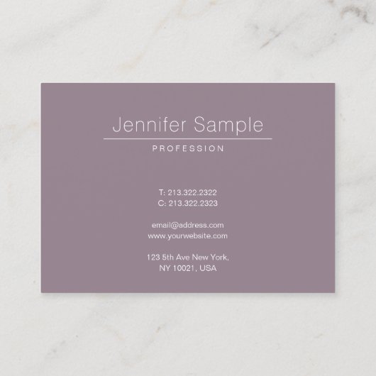 ルクスエレガントお洒落モダンサロンプレーントレンディー 名刺 (裏面)