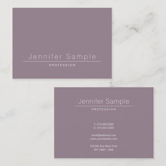 ルクスエレガントお洒落モダンサロンプレーントレンディー 名刺 (正面/裏面)