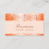 ルクスグラムピーチ華美ジュエルきらめくズオーナメント 名刺 (正面)