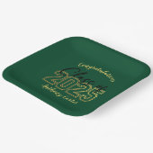 ルクスグリーン&金ゴールド卒業パーティープレート ペーパープレート (傾斜あり)