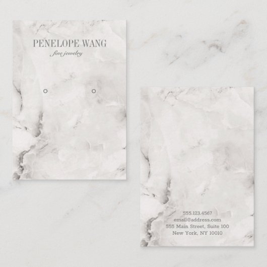 ルクスグレー大理石ジュエリーイヤリングディスプレイ 名刺 (正面/裏面)