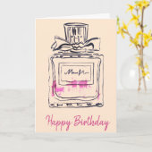 ルクスパフームボトルファッション水彩誕生日 カード (黄色い花)