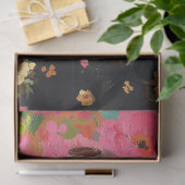 ルクスブラックコルセットマネキンピンクフローラデコページ 薄葉紙 (ギフト)