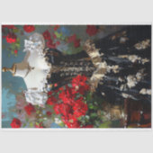 ルクスブラックコルセットマネキンレッドフローラデコページ 薄葉紙 (正面)