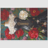 ルクスブラックコルセットマネキンレッドフローラデコページ 薄葉紙 (正面)