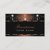 ルクスブラックブラウンスクイグルスパークルジュエリーラグジュアリー 名刺 (正面)