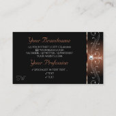 ルクスブラックブラウンスクイグルスパークルジュエルズモノグラム 名刺 (裏面)