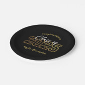 ルクスブラック&金ゴールド卒業パーティープレート ペーパープレート (アングル)