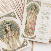 ルクスメニュ結婚ーのアールヌーボーバイミュシャ 招待状