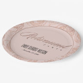 ルクス赤面ピンクローズ金ゴールドフローラ退職 ペーパープレート (アングル)