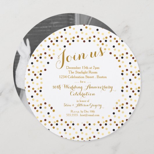 ルクス金ゴールドグラム50周年パーティの招待状 招待状 (正面/裏面)