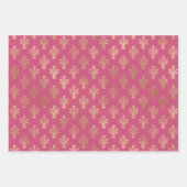 ルクス金ゴールド(紋章の)フラ・ダ・リとトレンディー2021色 ラッピングペーパーシート (正面)