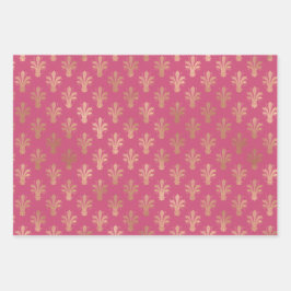 ルクス金ゴールド（紋章の）フラ・ダ・リとトレンディー2021色 ラッピングペーパーシート