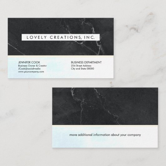 ルクス |黒い大理石 名刺 (正面/裏面)