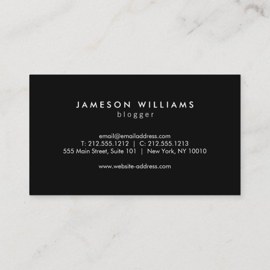 ルクセはっきりしたブラックとグレイストライプ金ゴールドバー 名刺 (裏面)