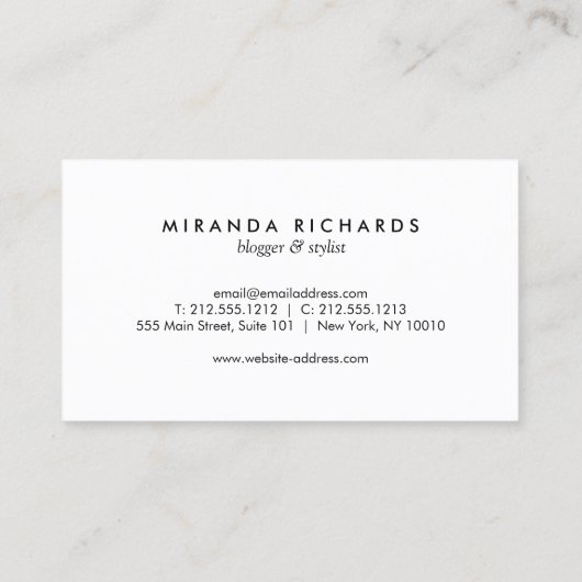 ルクセはっきりしたブラックとホワイトのパーム葉の 名刺 (裏面)