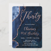 ルクセアゲートサファイアブルーバラ金ゴールド30歳誕生日 招待状 (正面)