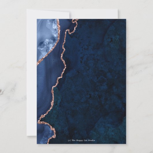 ルクセアゲートサファイアブルーバラ金ゴールド40歳誕生日 招待状 (裏面)