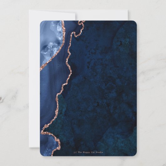 ルクセアゲートサファイアブルーバラ金ゴールド40歳誕生日 招待状 (裏面)