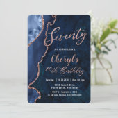 ルクセアゲートサファイアブルーバラ金ゴールド70th誕生日  招待状 (スタンド正面)