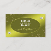 ルクセイエローマスタードグリッタースターズロゴ入り宝石 名刺 (正面)