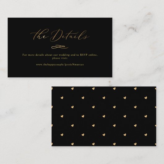 ルクセエレガントス書道フェイク金ゴールド結婚詳細 名刺 (正面/裏面)