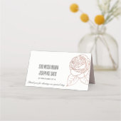 ルクセエレガント赤面ピンクローズ金ゴールド結婚フローラ プレイスカード (裏面)