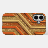 ルクセオレンジグリッター金ゴールドグリッターiPhone 16ケース Case-Mate iPhoneケース (裏面 (横))