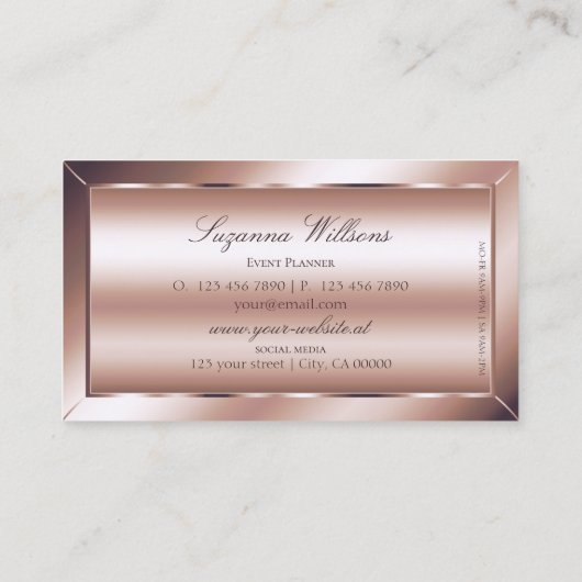 ルクセグラムバラゴールデンシック装飾アイキャッチング 名刺 (裏面)