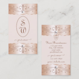 ルクセグラムバラ金ゴールド華美オーナメントイニシャルシック 名刺