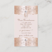 ルクセグラムバラ金ゴールド華美オーナメントイニシャルシック 名刺 (裏面)