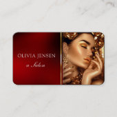 ルクセグラムルビーレッド金ゴールドデコール付きフォトサロン 名刺 (正面)