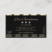 ルクセグラム金ゴールドブラックきらめくダイアモンズモノグラム 名刺 (裏面)