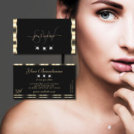 ルクセグラム金ゴールドブラックきらめくダイアモンズモノグラム 名刺