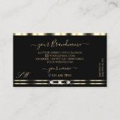 ルクセグラム金ゴールドブラックきらめくダイヤモンドイニシャル 名刺 (裏面)