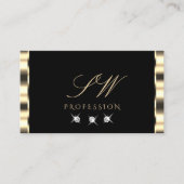 ルクセグラム金ゴールドブラックきらめくダイヤモンドイニシャル 名刺 (正面)