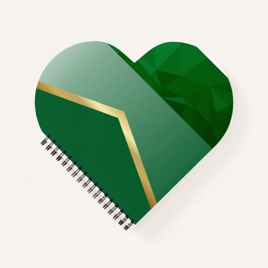 ルクセグリーンジオメトリック金ゴールド抽象芸術 ノートブック (正面)