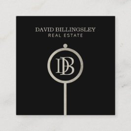 ルクセグレースケルトン鍵モノグラム不動産仲介業者 スクエア名刺