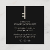 ルクセグレースケルトン鍵モノグラム不動産仲介業者 スクエア名刺 (裏面)