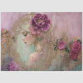 ルクセコラージシャビーシックミックスメディアポートレートアート 薄葉紙 (正面)