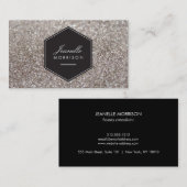 ルクセシルバーグリッター美しい名刺 名刺 (正面/裏面)