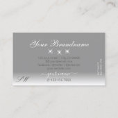 ルクセシルバーグレイグラデーションダイヤきらめくズイニシャル 名刺 (裏面)