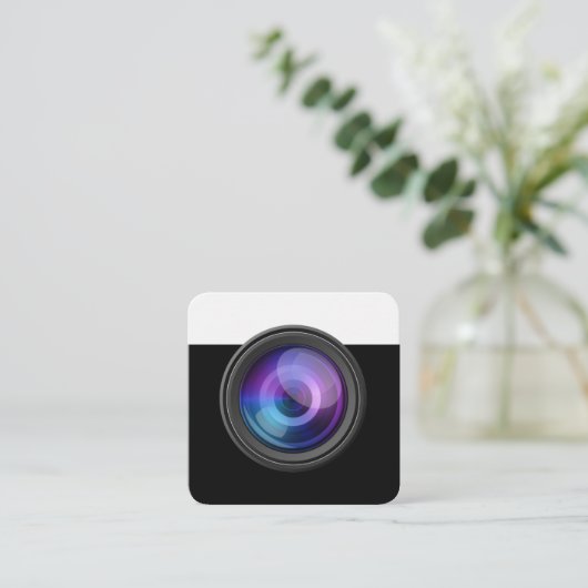 ルクセスタイルカメラレンズ スクエア名刺 (スタンド正面)