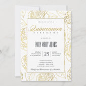 ルクセネイビー金ゴールドエレガントバラフローラキンセアニェラ 招待状 (正面)