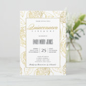 ルクセネイビー金ゴールドエレガントバラフローラキンセアニェラ 招待状 (スタンド正面)