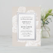 ルクセバラフローラ銀ヴィンテージ植物学結婚の 箔招待状 (立ち正面)