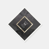 ルクセバラブラックヴィンテージ植物学ブライダルシャワー スタンダードカクテルナプキン (角)